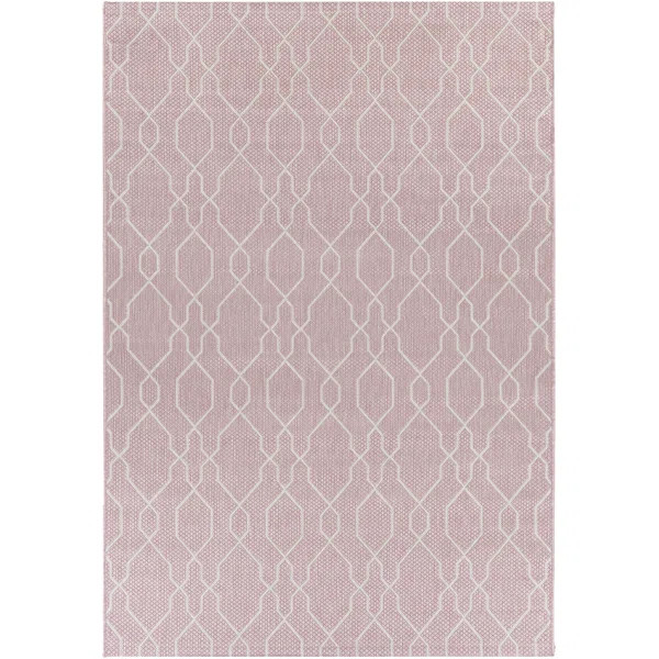 Shattuck Machine Woven / Power Loomed Pink Indoor/Outdoor Rug | Wayfair North America