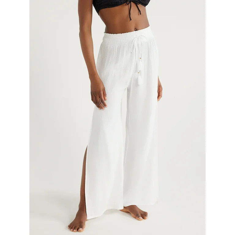 Time and Tru Women's and Women's Plus Smocked Coverup Pants, Sizes S-3X | Walmart (US)