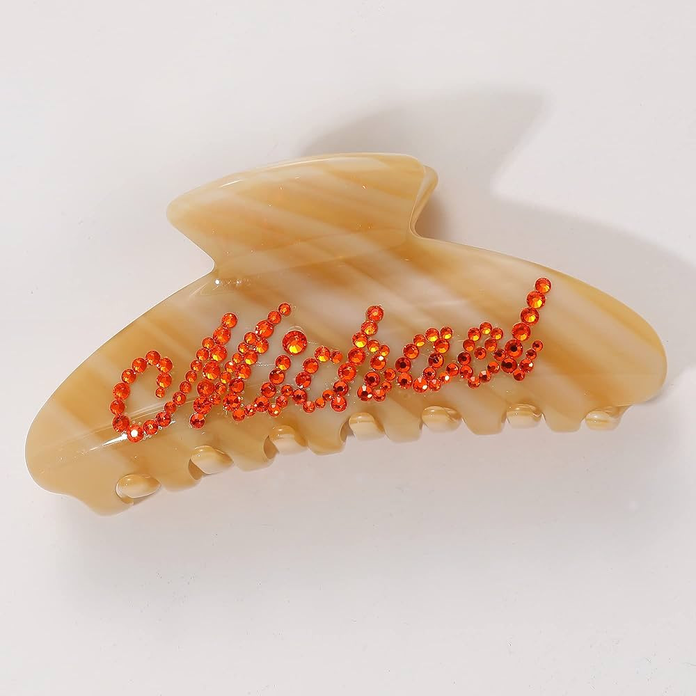 4 Inch Rhinestone Banana Hair Clips for Thick Hair - Acrylic Non-Slip Rectangular Jaw Clips, Larg... | Amazon (US)