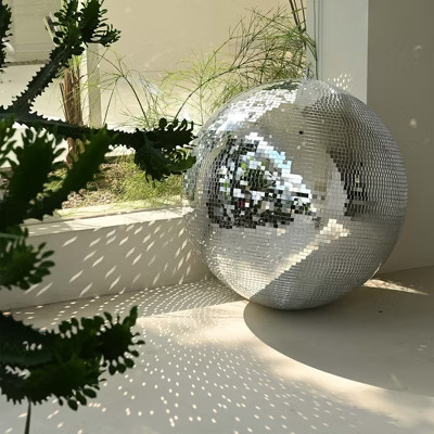 Yescom 24" Large Disco Ball Mirror Big Hanging Glass Decor for 70s 80s Party Events Wedding DJ Dance Club Stage Lighting Silver | Target
