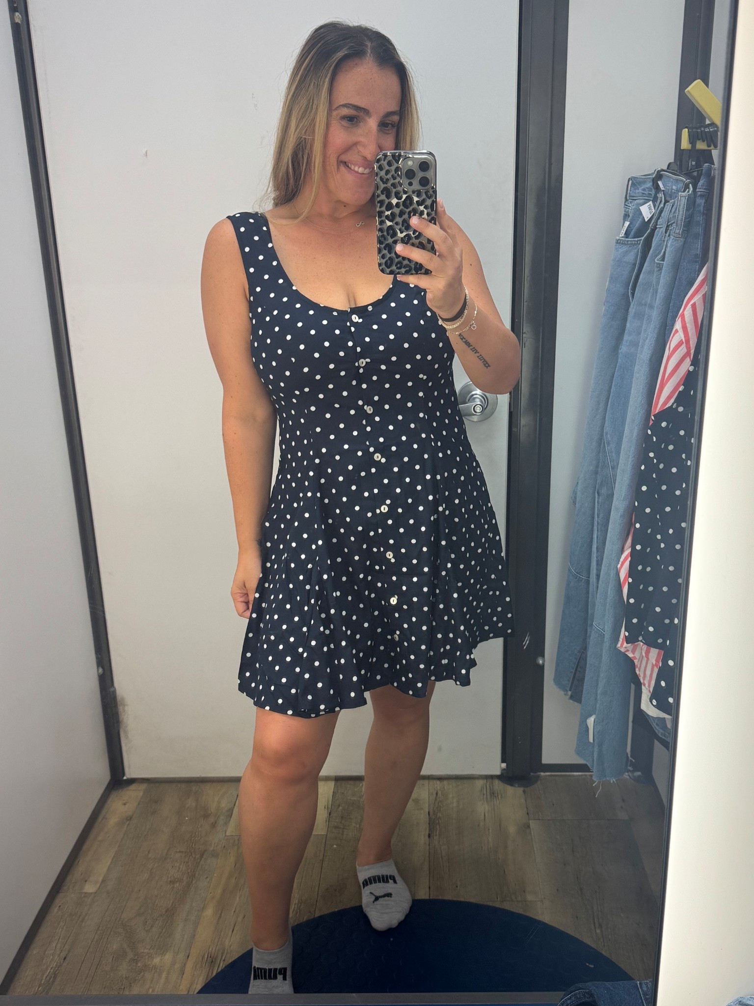 Polka dots are everything right now! The fit of this dress is perfect in my true size, medium! Buttons fit and don’t come undone!

#LTKOver40 #LTKFindsUnder50 #LTKStyleTip