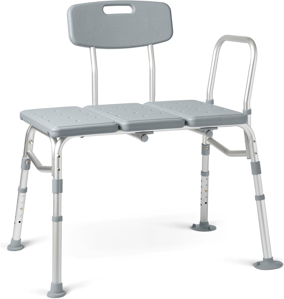 Medline Transfer Bench for Bathtubs and Showers, Adjustable Shower Bench and Bath Seat for Senior... | Amazon (US)