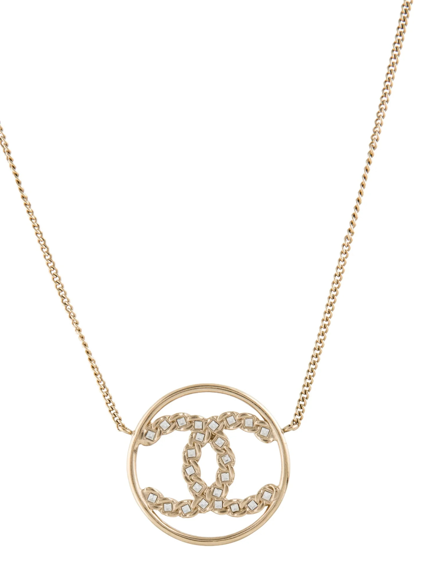 Strass CC Pendant Necklace | The RealReal