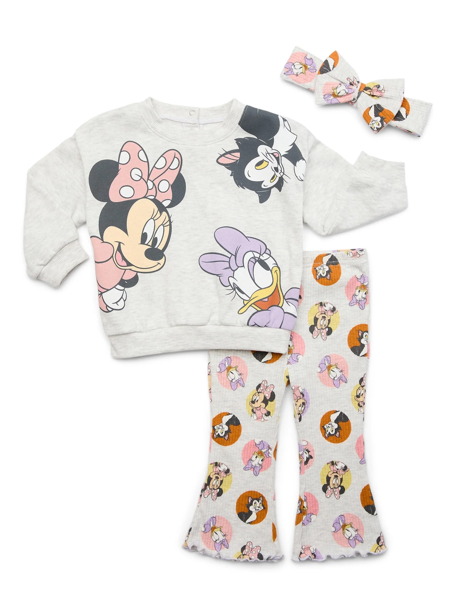 Minnie & Friends Girls Long Sleeve Top, Headband & Leggings Set, 3-Piece Set, Sizes 0/3 Months-24... | Walmart (US)