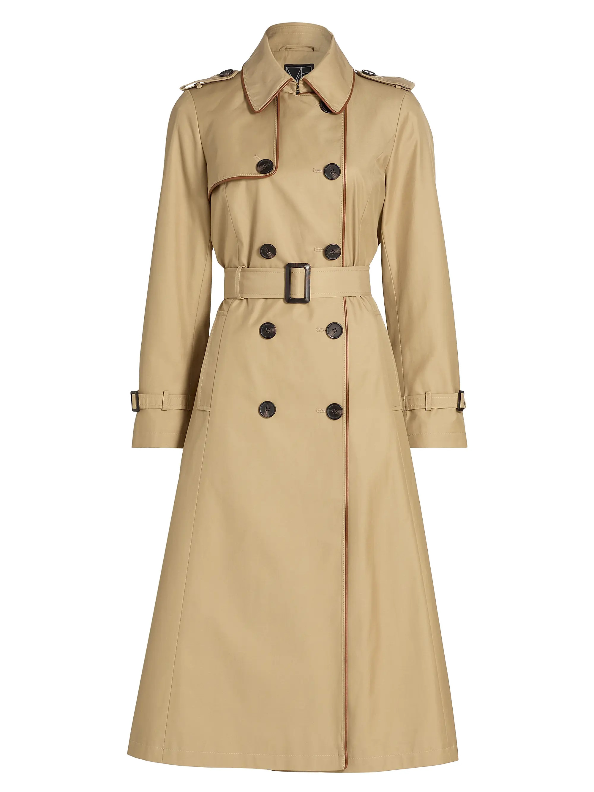Faux Leather Trim Trench Coat | Saks Fifth Avenue