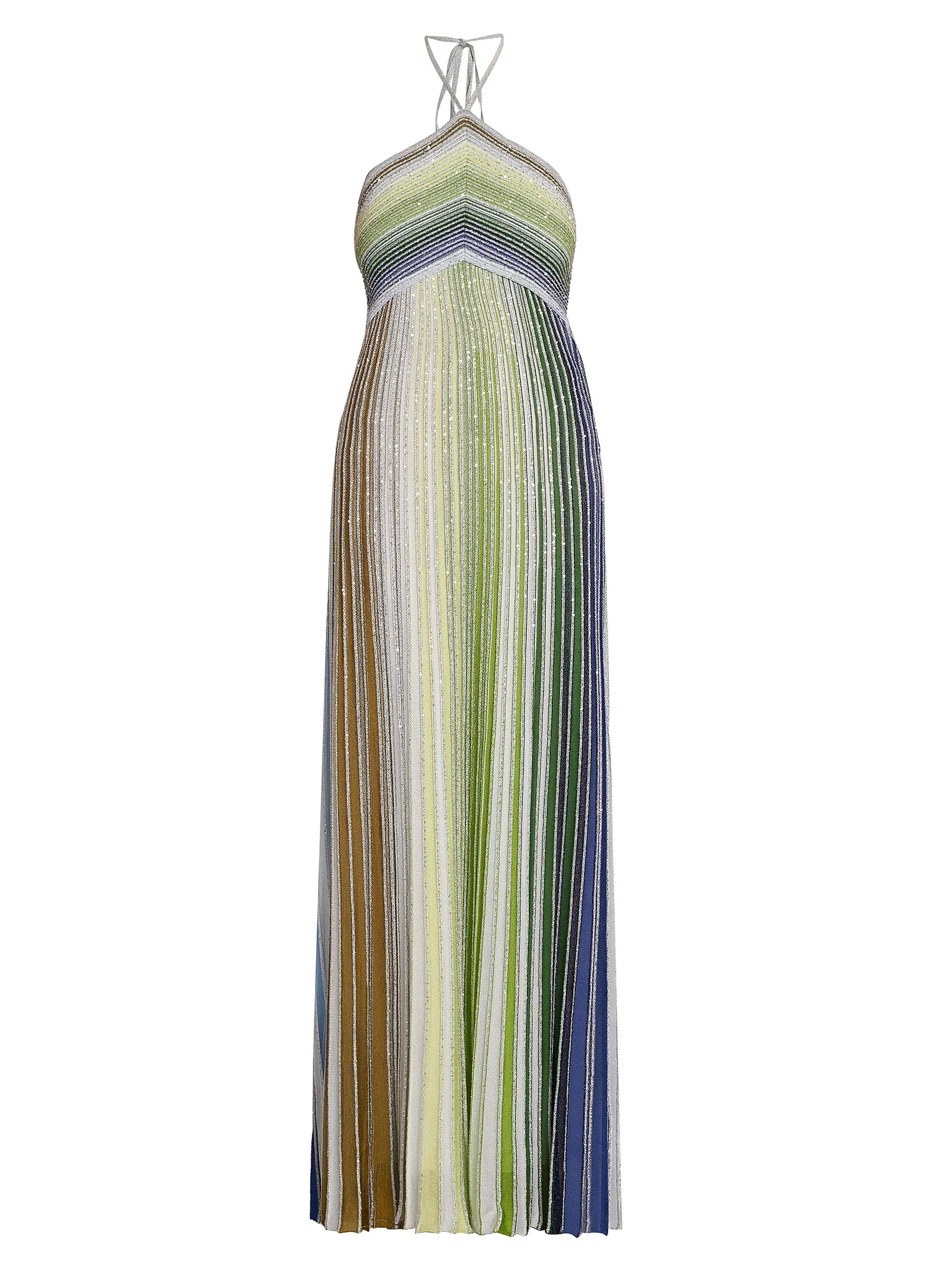 Shimmer Striped Halter Maxi Dress | Saks Fifth Avenue