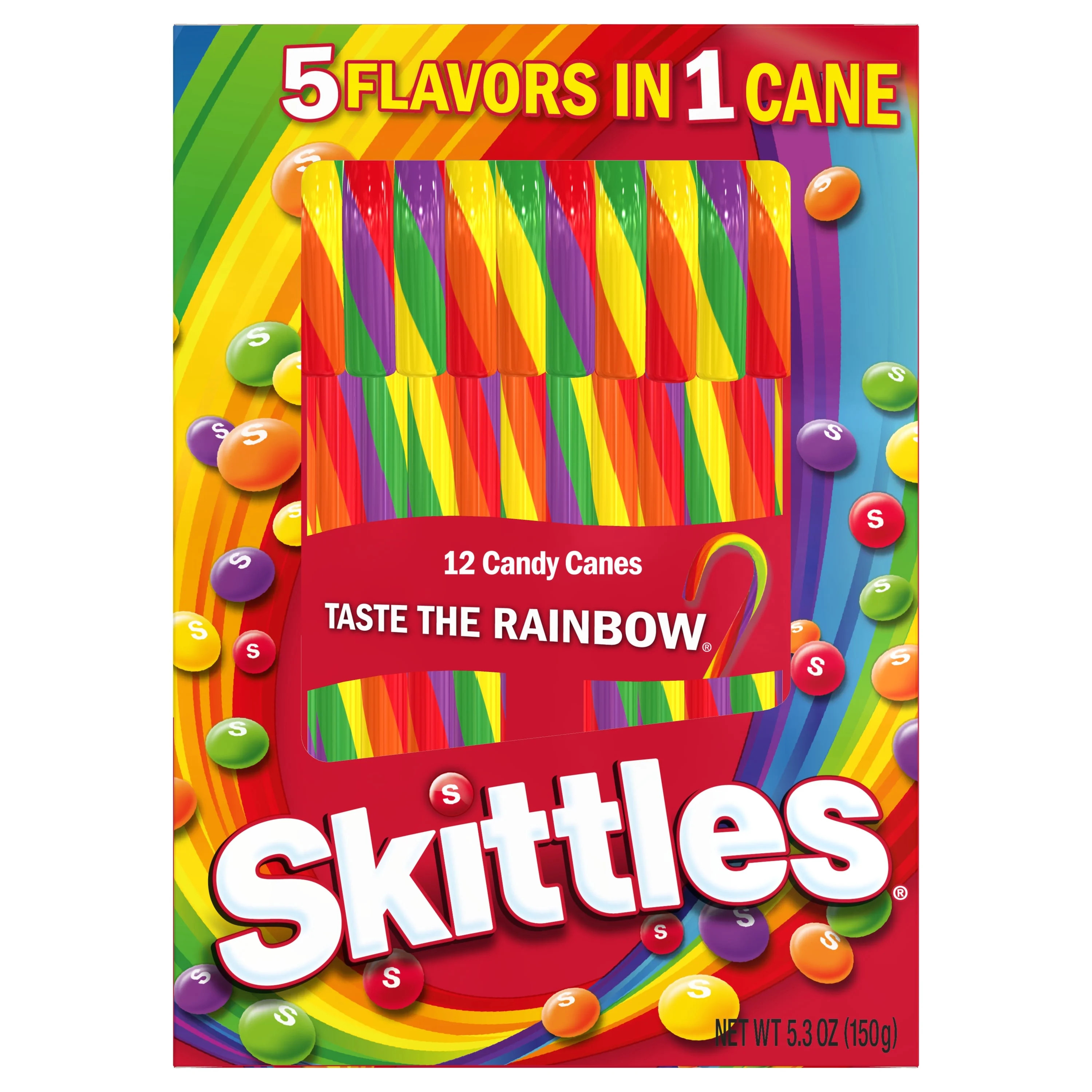Skittles Rainbow (5 Flavors in 1) Christmas Holiday Candy Canes Stocking Stuffers Individually Wr... | Walmart (US)