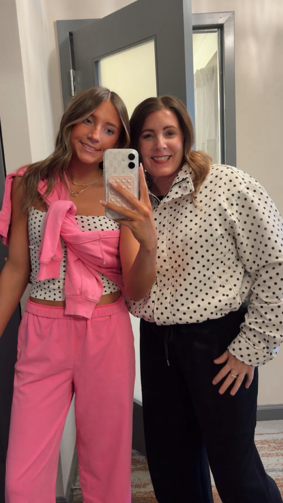 twinning is winning! 👯‍♀️ Cheersport day two & these are our best fan fits of the weekend!! you can never go wrong with a GAP sweat set & some amazon polka dots 💗

#LTKdayinmylife #LTKootd #LTKActive