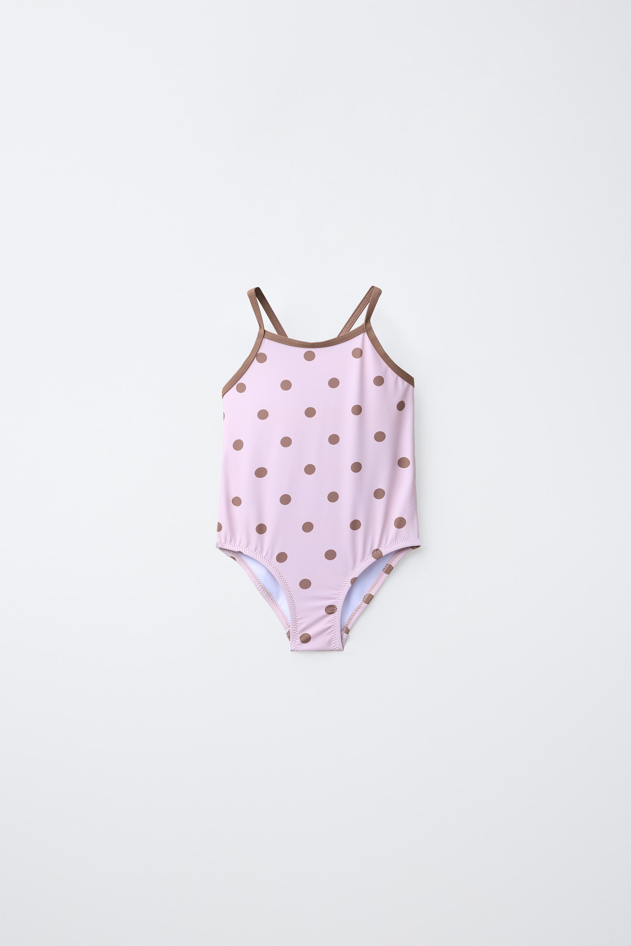 2-6 YEARS/ POLKA DOT SWIMSUIT WITH CONTRAST PIPING | Zara UK