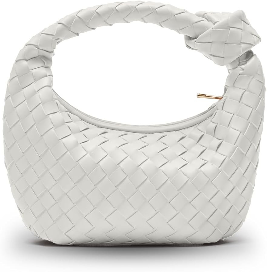 Woven Purse - Woven Bags for Women - Leather Hobo Handbags - Fashion Knotted Small Top Handle Clu... | Amazon (US)