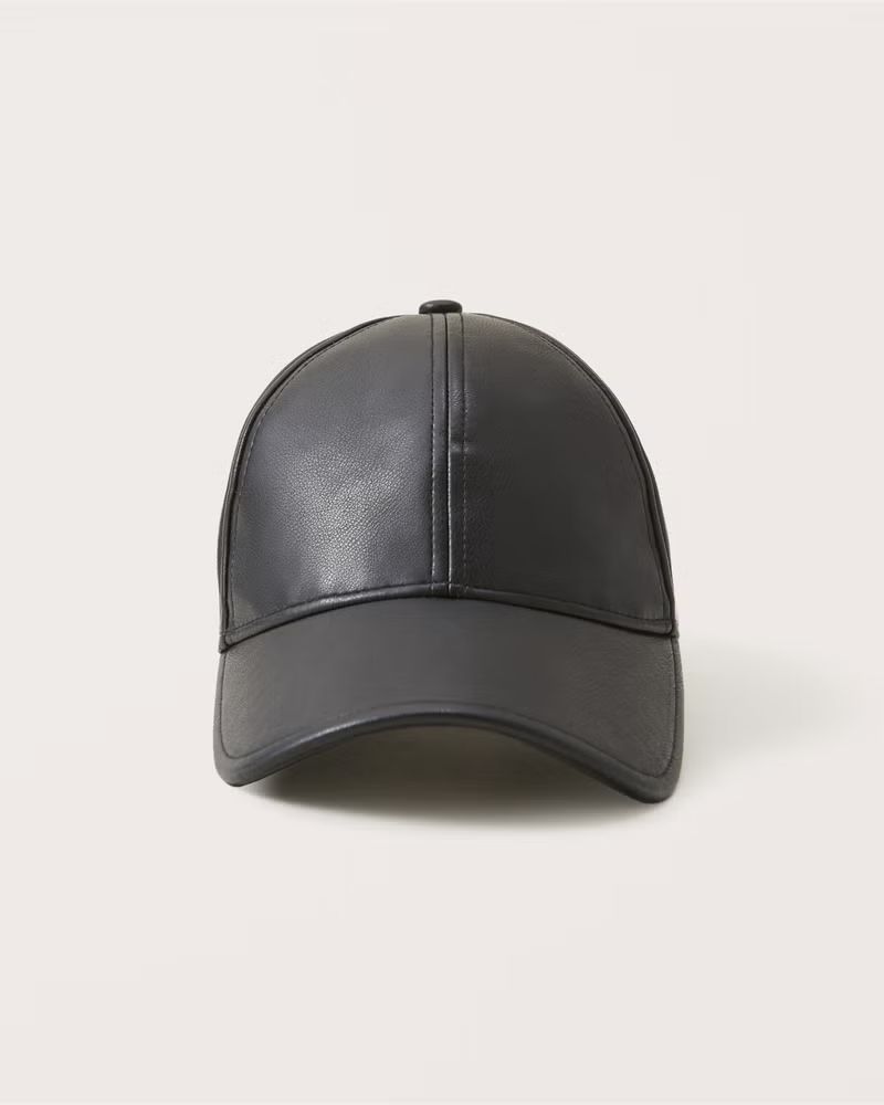 Women's Vegan Leather Baseball Hat | Women's | Abercrombie.com | Abercrombie & Fitch (US)