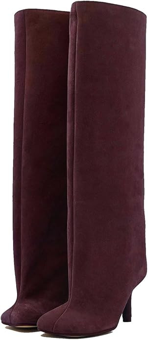 Vertundy Women's Knee High Boots Square Toe and Foot Pull On Stiletto Heels Fashion Dress Tall Ri... | Amazon (US)