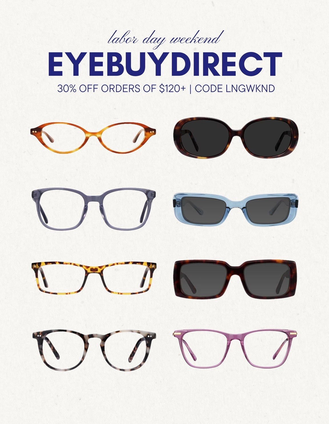 [9/3/26] eyebuydirect on sale for 30% off orders of $120+! Linking my most worn frames!

#LTKSeasonal #LTKSaleAlert