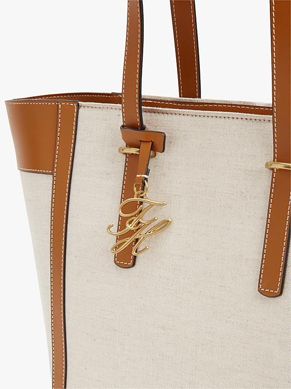 Tote-Bag aus Leinenmix-Canvas mit Logo-Anh\u00e4nger | Tommy Hilfiger (DE)