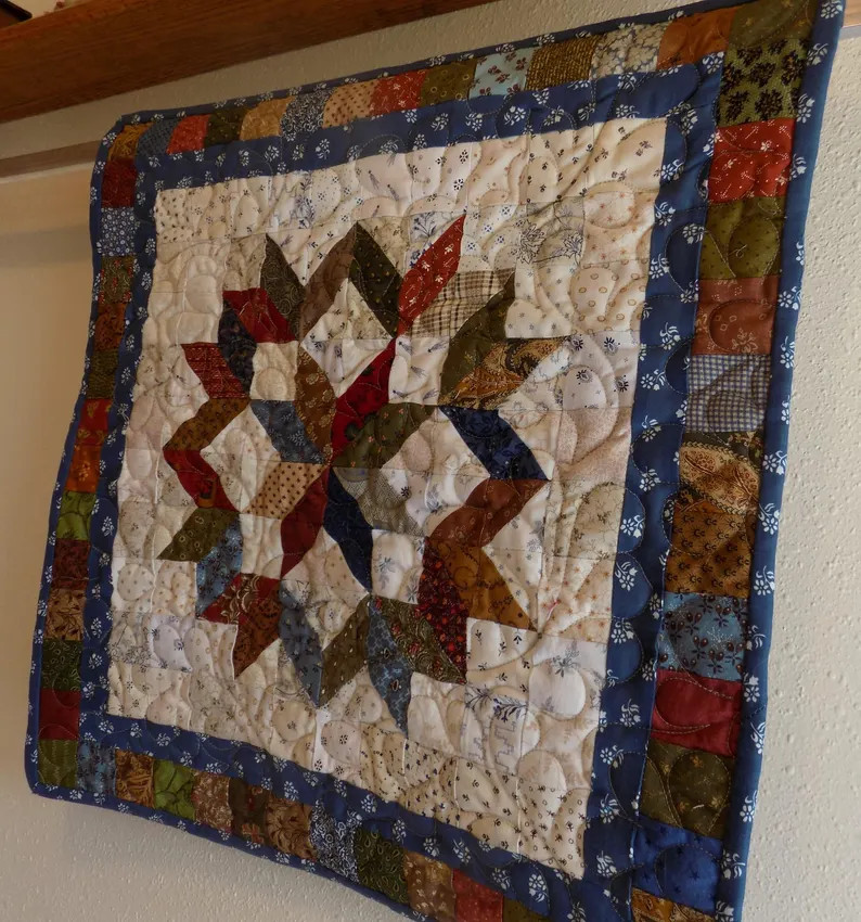 Civil War Reproduction Carpenter's Star Medallion Patchwork Wall Quilt or Table Topper - Etsy | Etsy (Global)