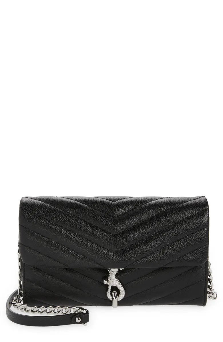 Edie Quilted Leather Wallet on a Chain | Nordstrom