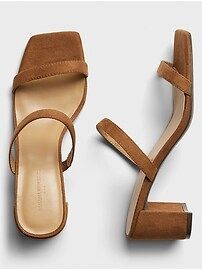 Double Strap Block-Heel Sandal | Banana Republic Factory