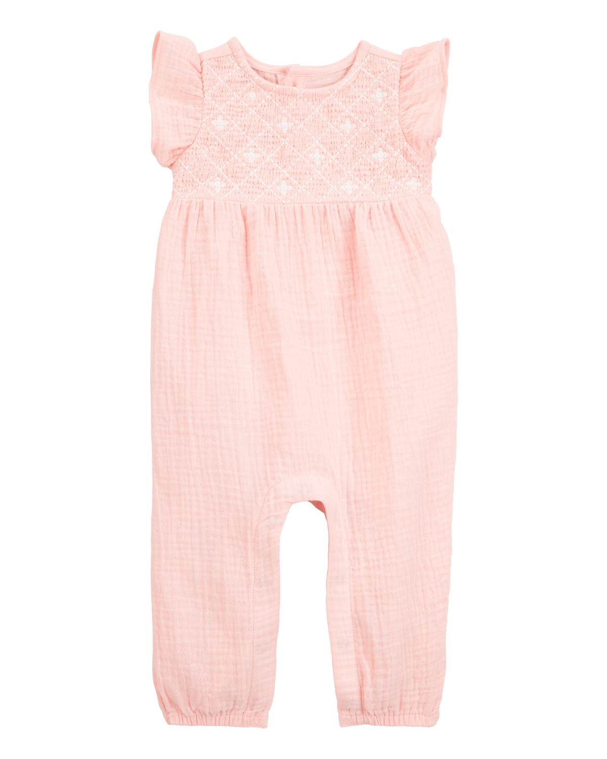 Baby Cotton Gauze Jumpsuit - Pink | Carter's Inc