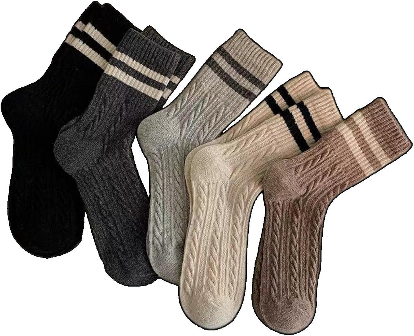 Novelty Socks For Women Striped Retro Crew Socks Sporty Calf Socks Casual Cotton Socks Women (5-p... | Amazon (US)