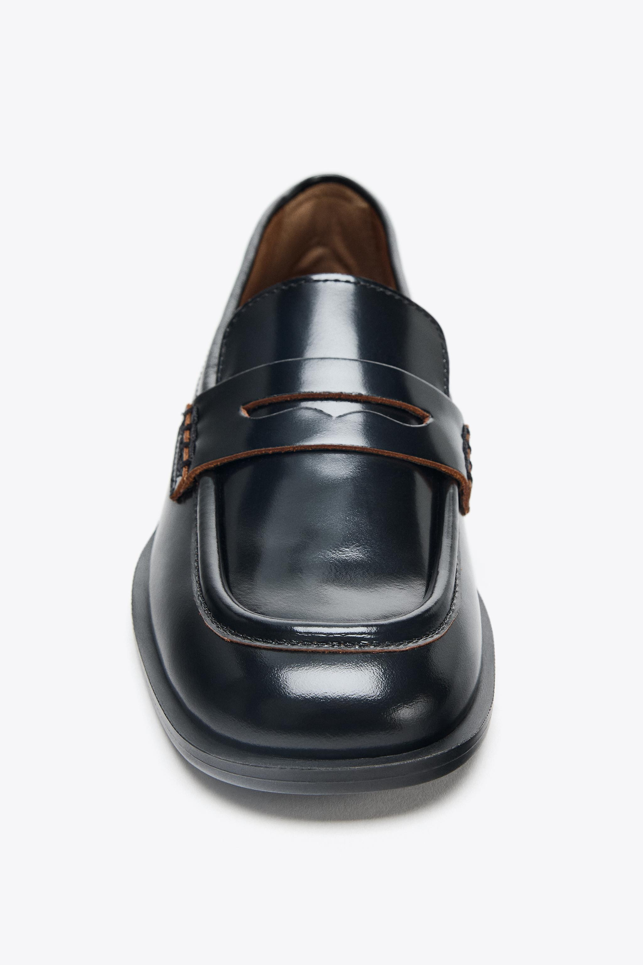 LEATHER LOAFERS WITH CONTRAST | Zara UK