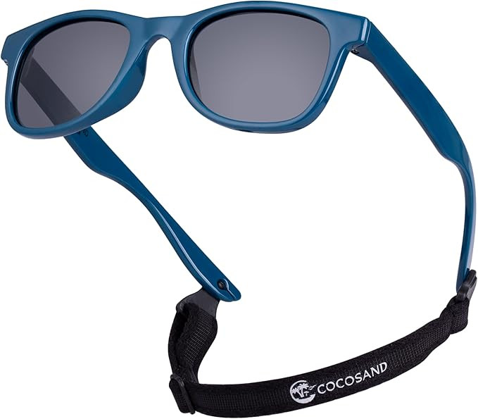 Amazon.com: COCOSAND Toddler Baby Sunglasses with Strap Polarized Flexible Square Frame UV400 Pro... | Amazon (US)