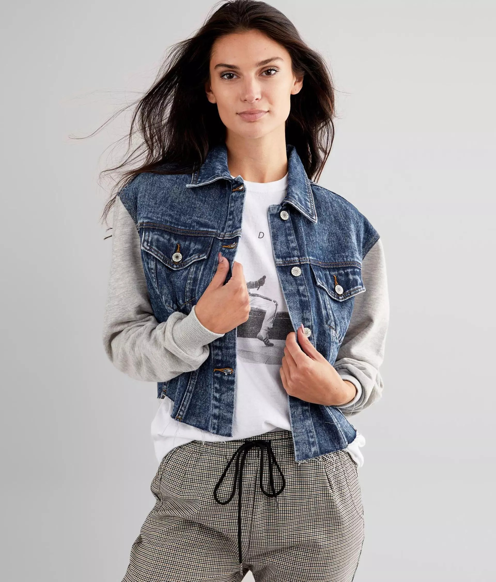 A. Peach Skimmer Cropped Denim Jacket | Buckle