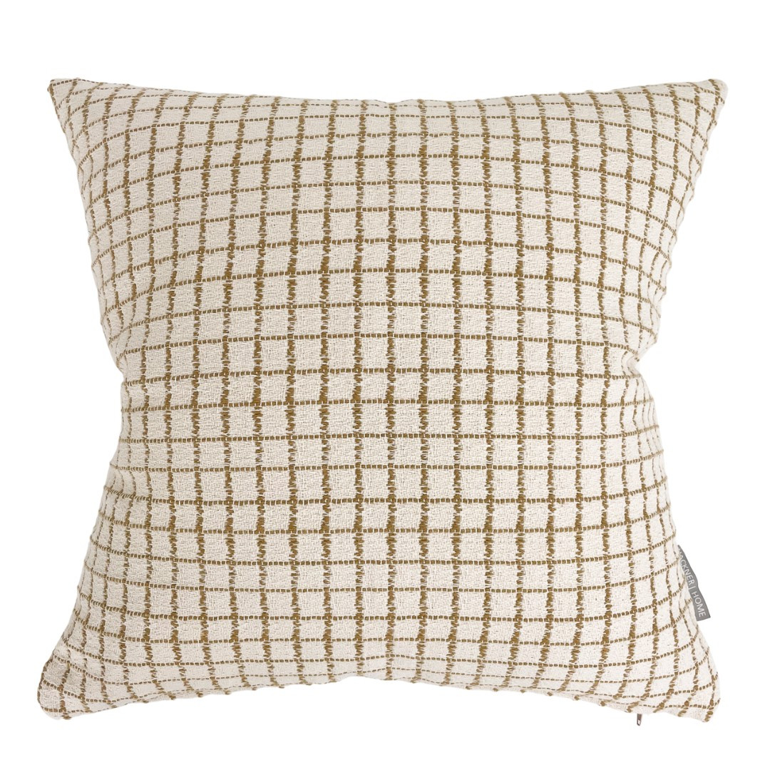 Square Dance | Wheat Pillow Cover | Hackner Home (US)