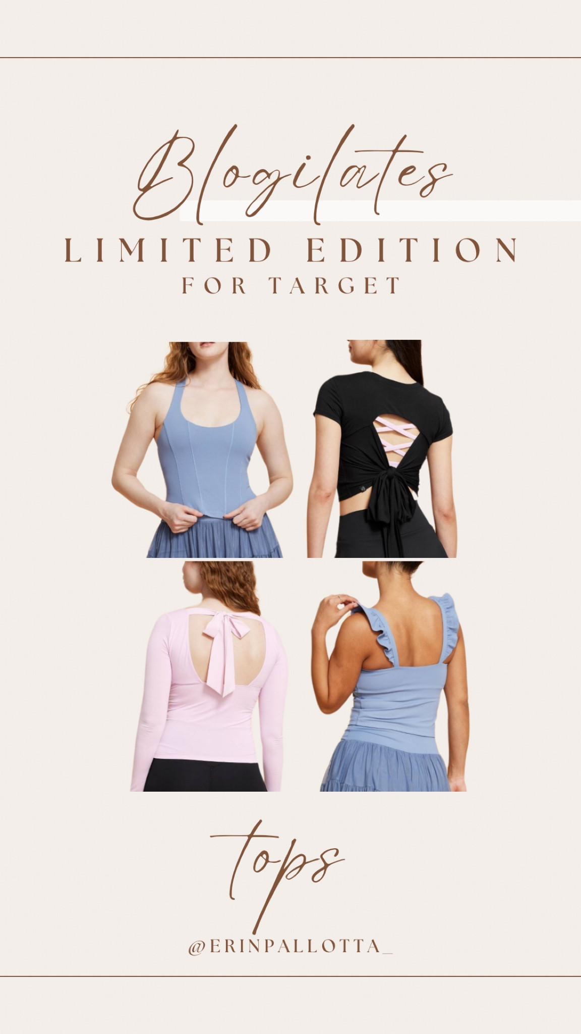 The most adorable workout and athleisure tops from the limited edition Blogilates line at Target! So many fun, feminine touches on these. Available 12/28!

#LTKFindsUnder50 #LTKFitness #LTKActive