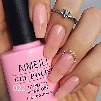 AIMEILI Gel Nail Polish Soak Off U V LED Nude Gel Polish - Rose Nude (022) 10ml | Amazon (US)