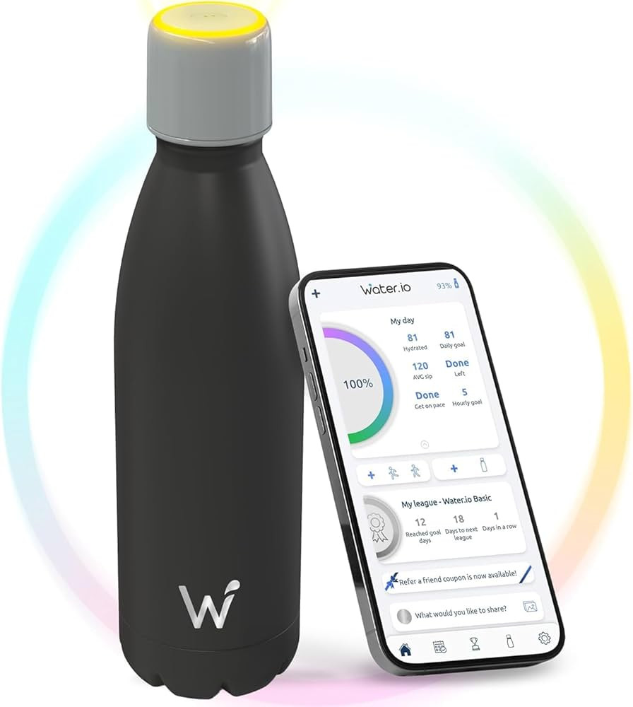 Smart Water Bottle - Stay Motivated to Drink More, Track Water Intake with Color Changing LED Rem... | Amazon (US)