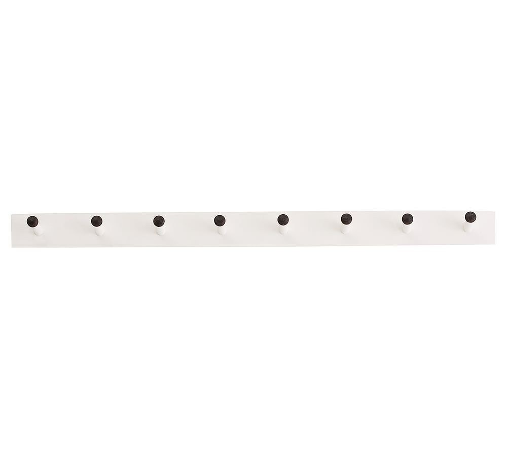 Gabrielle Organizer Wood 8-Peg Rail - White | Pottery Barn (US)