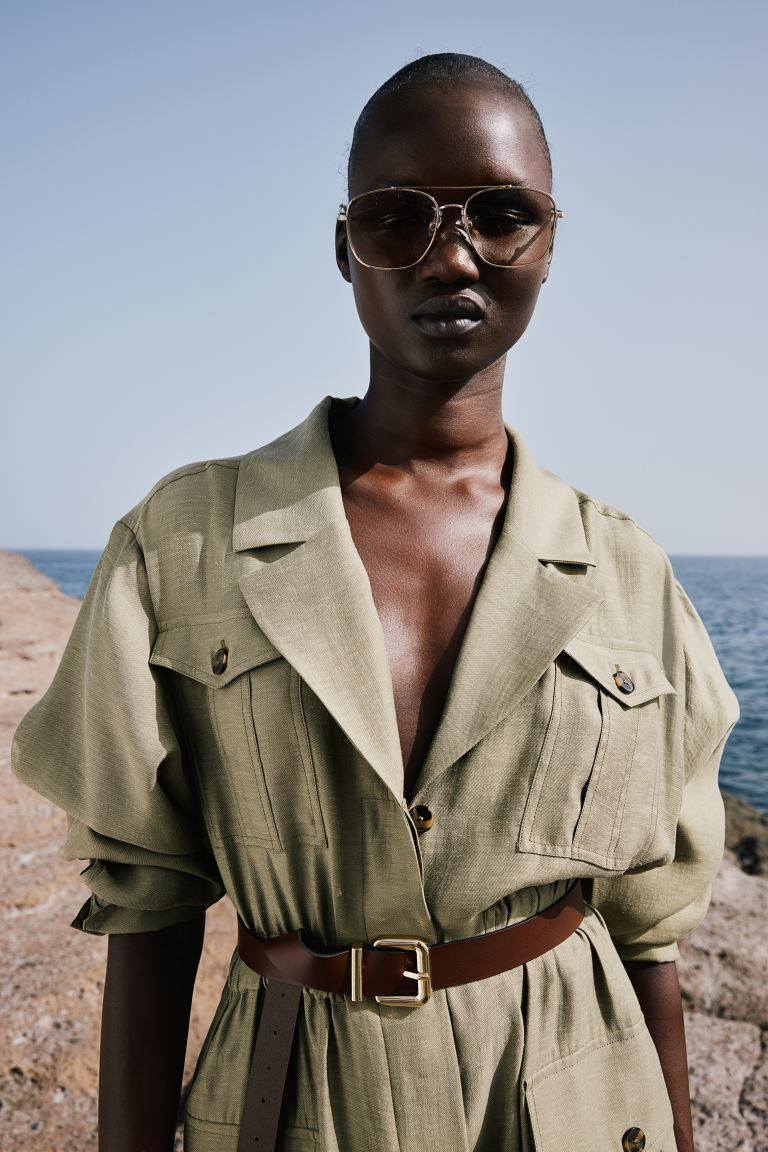 Aviator-style Sunglasses - Light beige - Ladies | H&M US | H&M (US + CA)