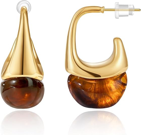 KELORIS PATH Acrylic Hoop Earrings for Women | Amazon (US)