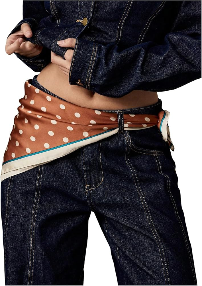 Verdusa Women's Polka Dots Head Scarf Y2k Vintage Square Bandana Hair Scarfs | Amazon (US)