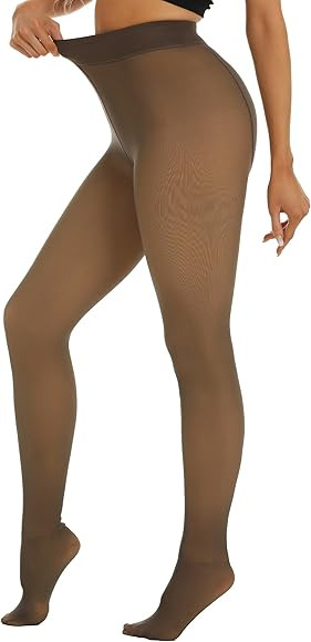 Neufigr Fleece Lined Tights Womens Leggings Thermal Pantyhose Fake Translucent Tights Opaque High... | Amazon (US)