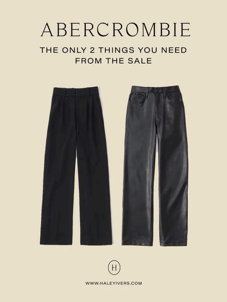 25% off almost everything!!

I got a couple new fall arrivals but these two pants are both 10/10 which I would recommend buying from Abercrombie’s sale over anything else. 

The trousers are perfectly high rise with such a flattering wide leg. They look so expensive, just as high end looking at my Djerf Avenue trousers. These are a MUST. You’ll never need another black trouser after this one. Get your true size; I got XS. 

If you follow me on TikTok, you know the struggle I’ve had with faux leather pants. After waiting a year for these to restock, I’m glad I finally got my hands on these. They fit like a glove and they’re so comfortable. They have the most perfect high rise and a flattering relaxed straight leg which is always my go-to. Again, get your true size! I got a 24. 

#abercrombie #abercrombiesale #fauxleatherpants #blacktrousers


#LTKSale