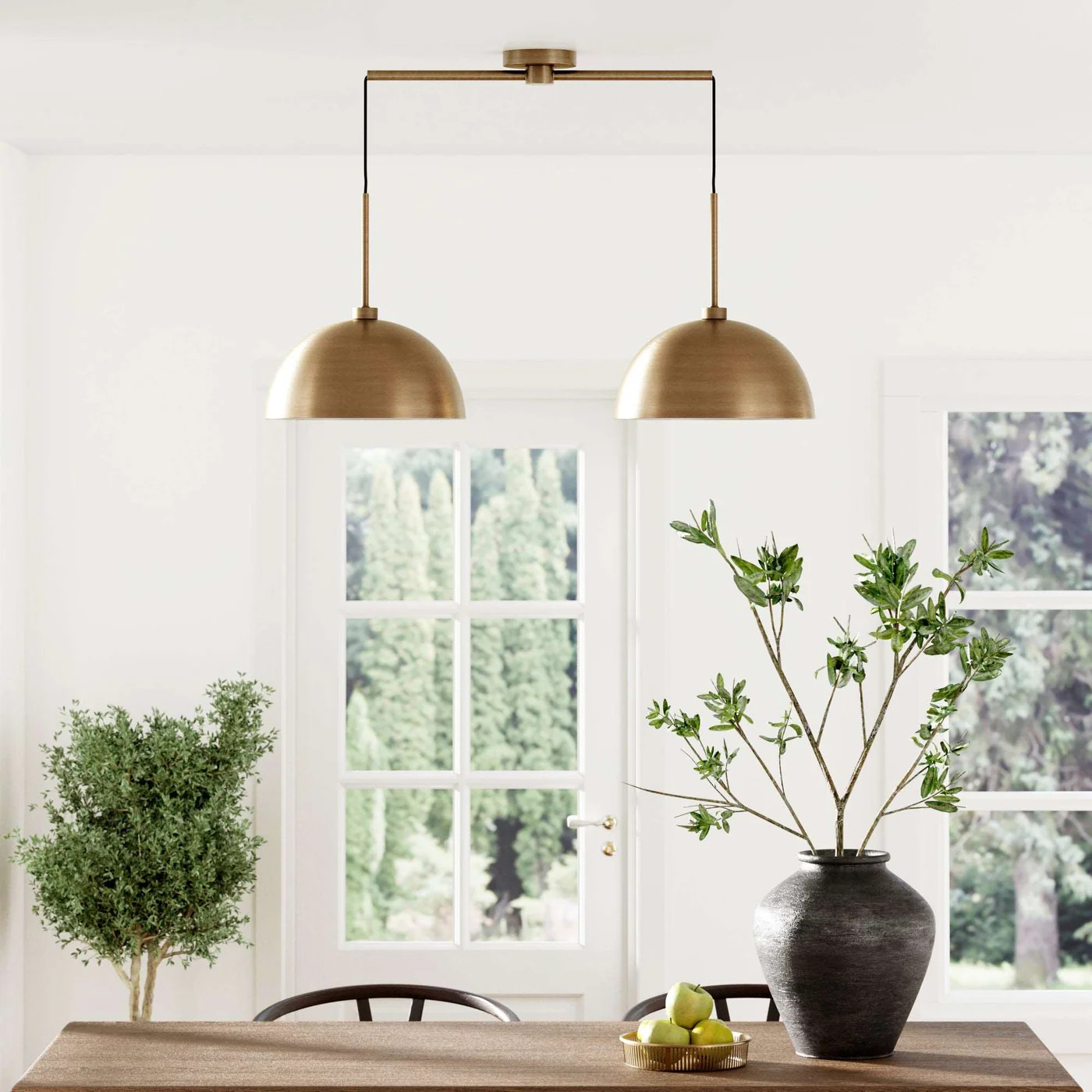 Metal Hanging Ceiling Pendant Light Brass | Nathan James
