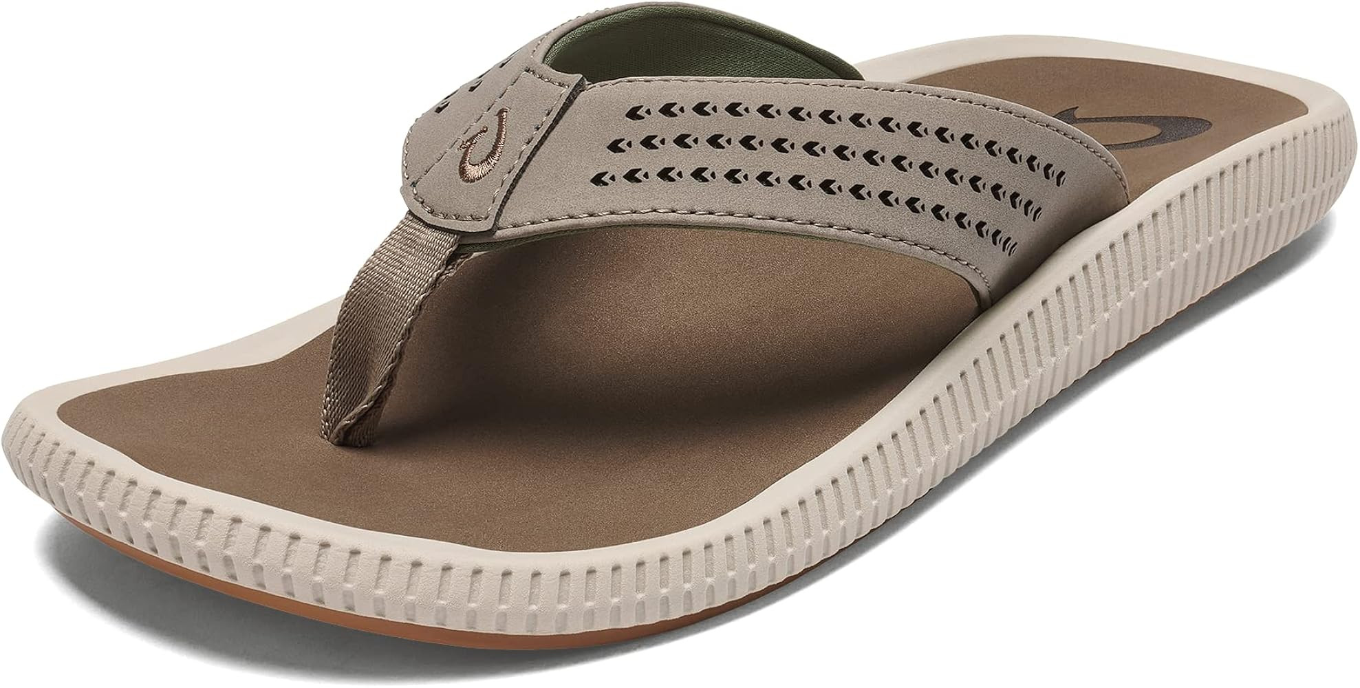 OLUKAI Ulele Men's Beach Sandals, Quick-Dry Flip-Flop Slides, Water Resistant Suede Lining & Wet ... | Amazon (US)