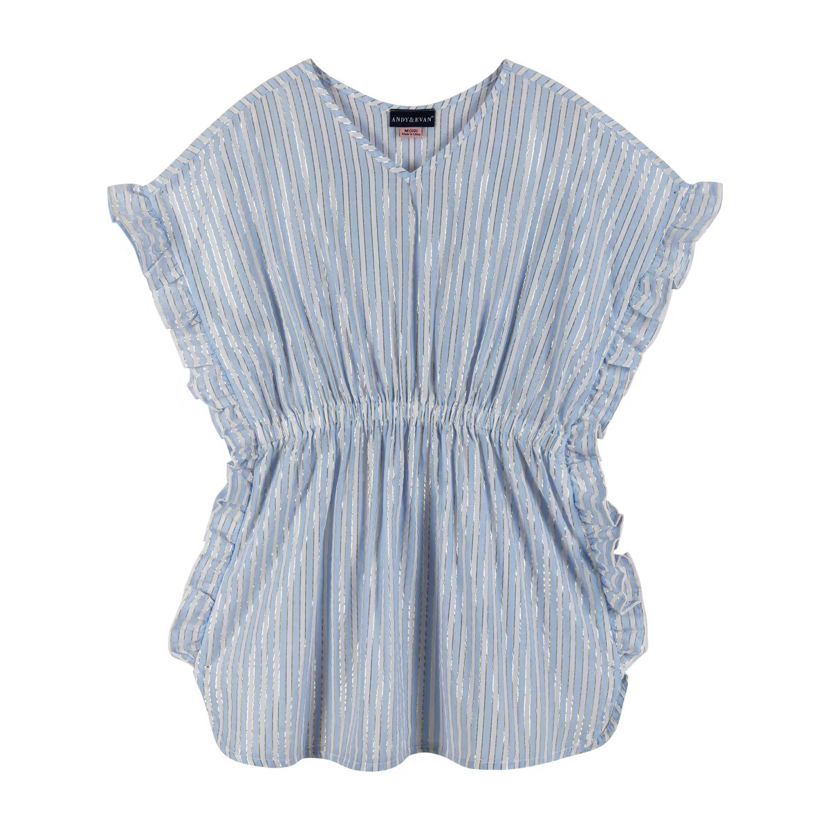 Andy & Evan  Kids  Blue & White Striped Caftan Cover-Up, Size 10 | Target