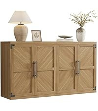 SICOTAS Armario buffet con 4 puertas, armario moderno con almacenamiento y estantes ajustables, a... | Amazon (US)