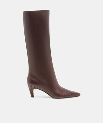 Jazmin Boots in Dark Chocolate Leather Size 9 By Dolce Vita | DolceVita.com