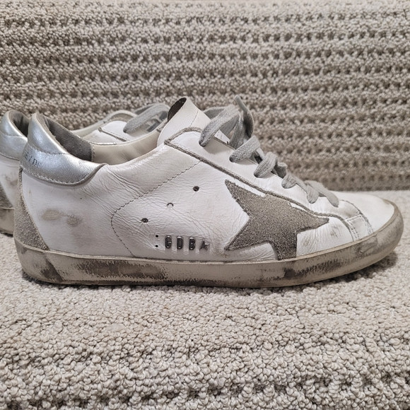 Golden Goose White and Gray Leather Sneakers | Poshmark