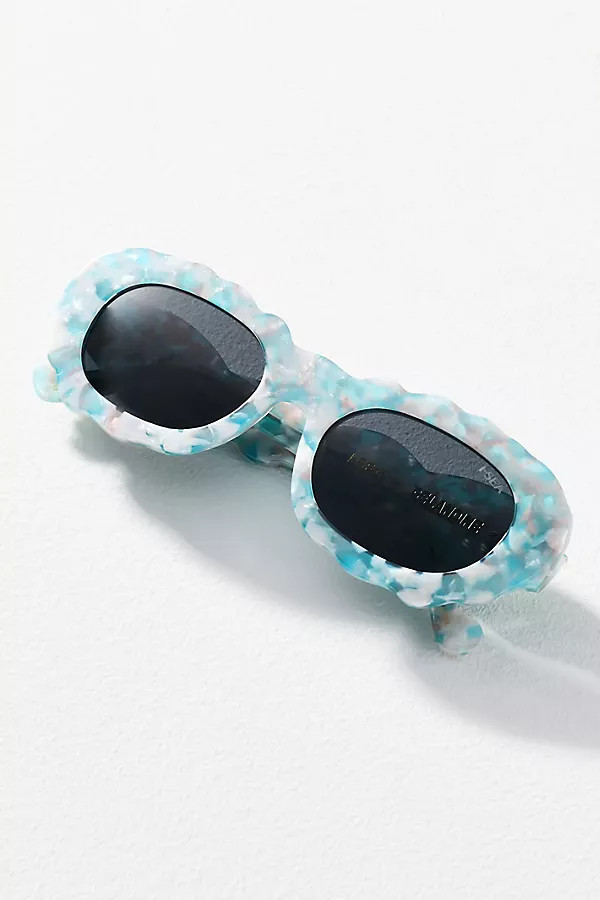 I-SEA x Celandine Cloud 9 Check Oval Sunglasses | Anthropologie (US)