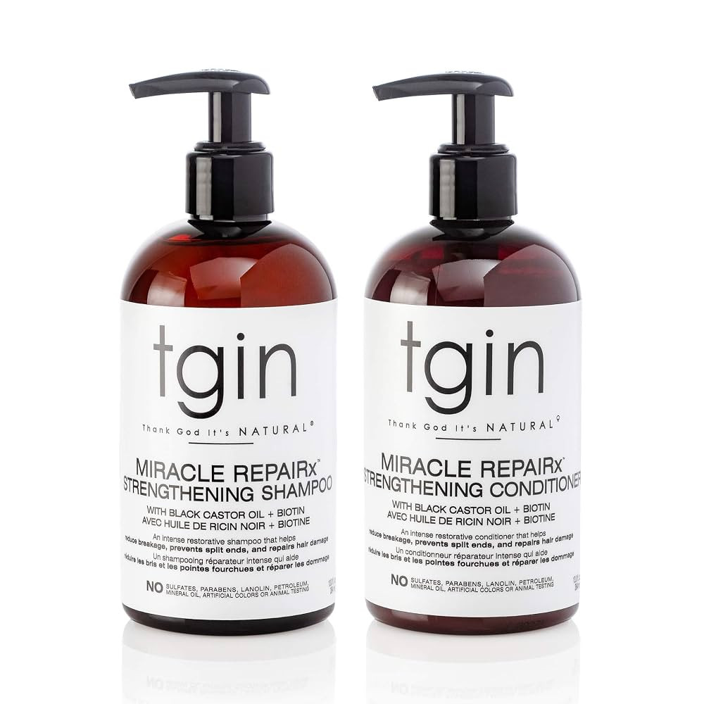 tgin Miracle RepaiRx Strengthening Shampoo and Conditioner Duo for Curly, Coily and Wavy Hair, wi... | Amazon (US)