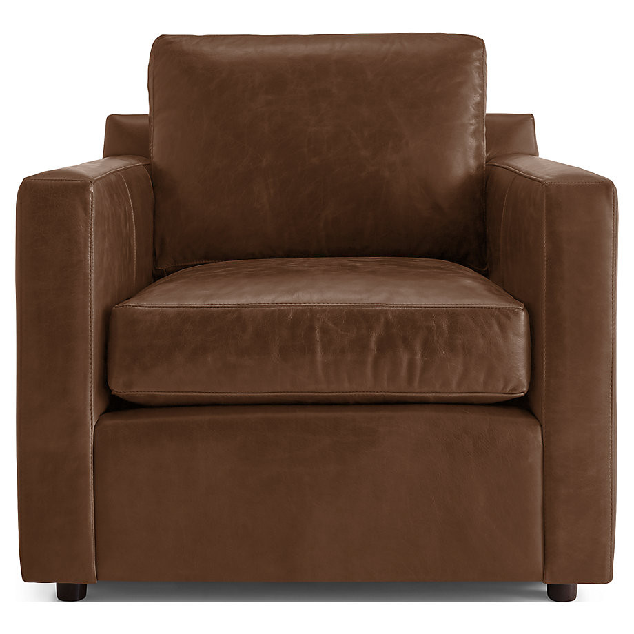 Barrett Leather Track Arm Chair + Reviews | Crate and Barrel | Crate & Barrel