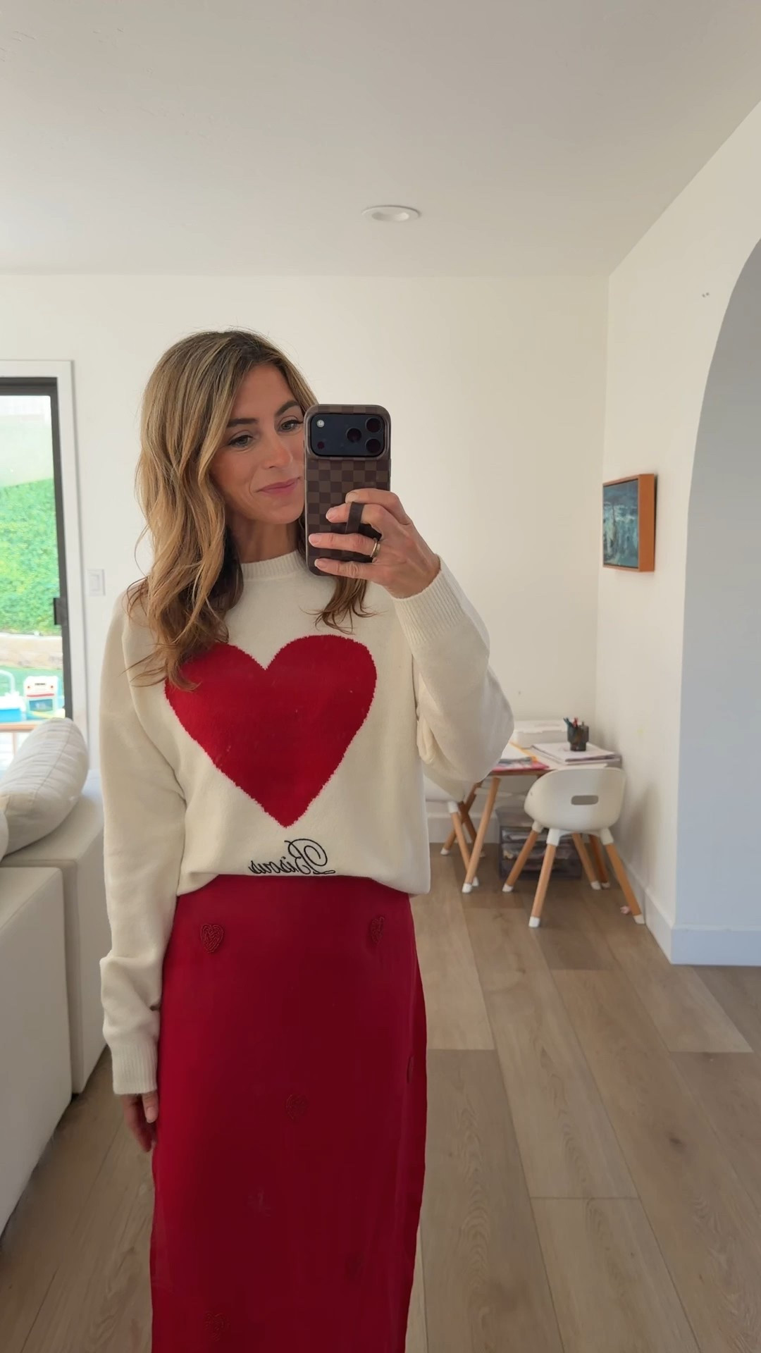 This sweater 😍 gonna wear it all month long!! Perfect for valentines & galentines or whenever!! ❤️ i love the idea of it being paired with this super cute skirt! It head beaded hearts all around it. The skirt runs a little big imo - I’m wearing an XS and it still has room. XS is usually snug on me for perspective 😉 this sweater though feels like butter. So soft, not ichy, the perfect stretch & pairs so cute with so many things!! 

@Target does it again 

Red skirt, heart sweater, target sweater, target skirt, Valentine’s Day, galentines, valentines outfit, cozy galentines, target valentines 

#LTKSeasonal #LTKValentine