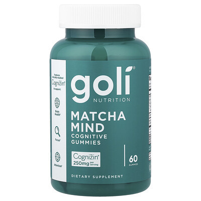 Goli Nutrition, Matcha Mind Cognitive Gummies, 60 Gummies | iHerb