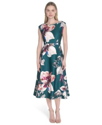 Calvin Klein Women's Short-Sleeve Midi A-Line Dress - Macy's | Macy's
