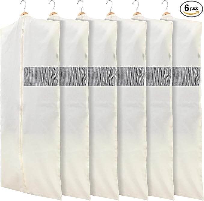 Aliceset 6 Pcs 24 x 50 Inches Cotton Garment Bags for Hanging Clothes, Canvas Suit Bags for Cloth... | Amazon (US)