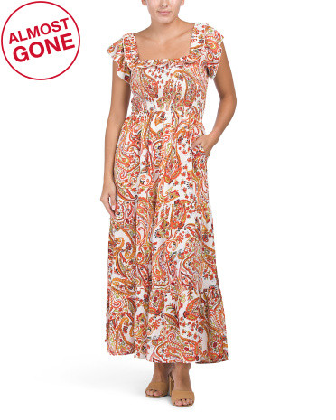 Square Neck Paisley Maxi Dress | TJ Maxx